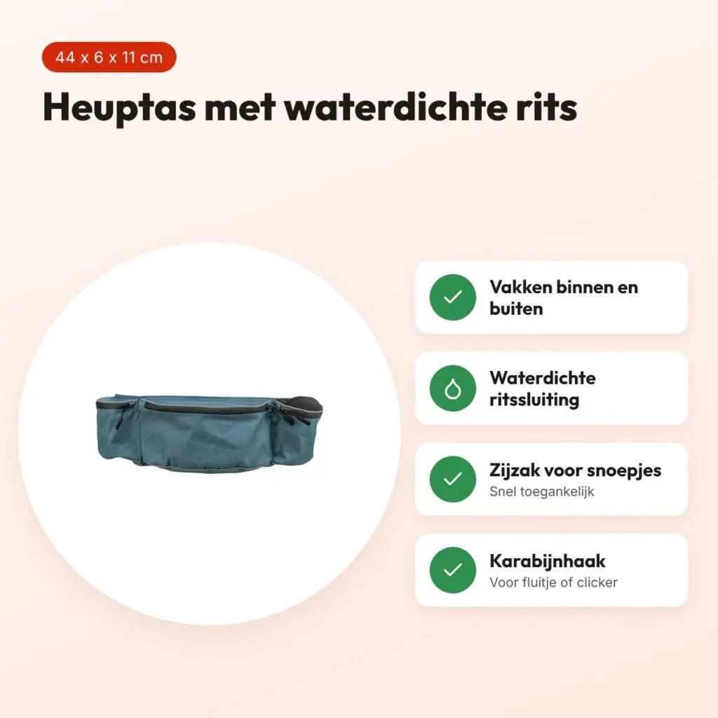 Trixie heuptas Baggy Belt blauw 44 x 6 x 11 cm – waterdichte rits – voordelen