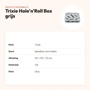 Trixie Hole'n'Roll Box grijs 30 x 30 x 7,5 cm – vilt, voor katten – productinformatie
