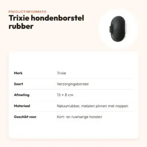 Trixie hondenborstel rubber 13 x 8 cm – met verstelbare handriem – productinformatie