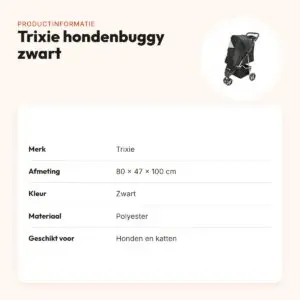 Trixie hondenbuggy zwart 80 x 47 x 100 cm – lichtgewicht, polyester – productinformatie