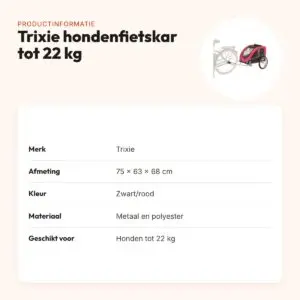 Trixie hondenfietskar zwart/rood 75 x 63 x 68 cm – tot 22 kg – productinformatie