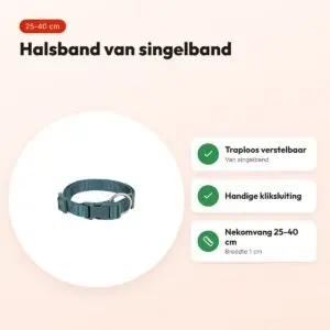 Trixie hondenhalsband Premium petrol blauw 25-40 cm – verstelbaar – voordelen
