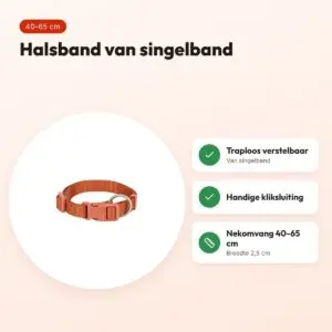 Trixie hondenhalsband Premium roestbruin 40-65 cm – verstelbaar – voordelen