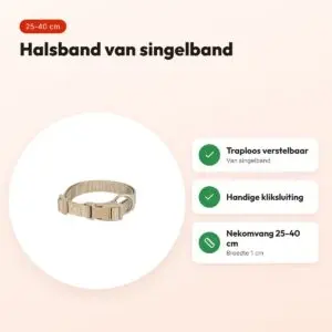 Trixie hondenhalsband Premium zand taupe 25-40 cm – verstelbaar – voordelen