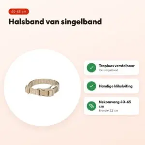 Trixie hondenhalsband Premium zand taupe 40-65 cm – verstelbaar – voordelen