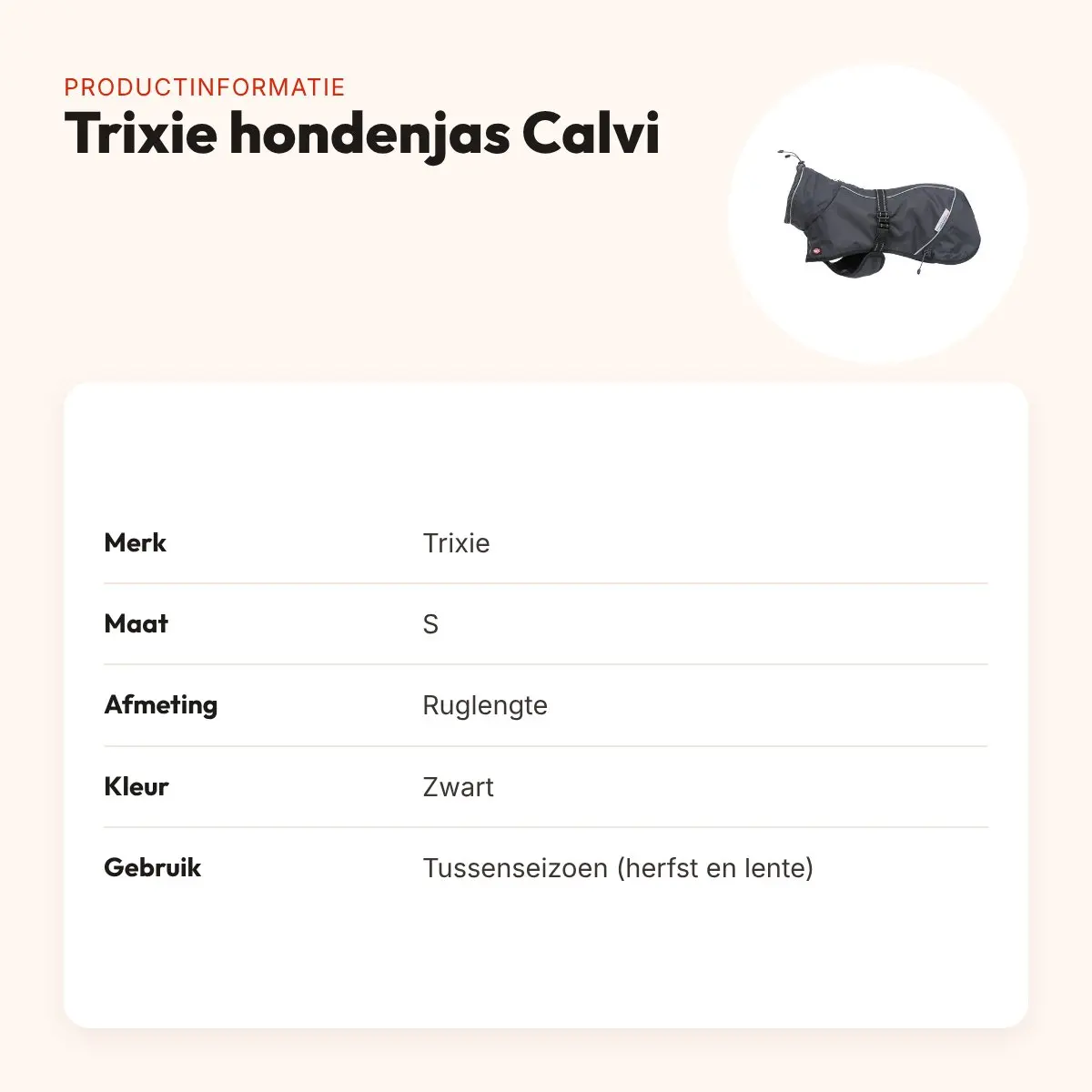 Trixie hondenjas Calvi zwart S 40 cm – water- en winddicht, tussenseizoen – productinformatie
