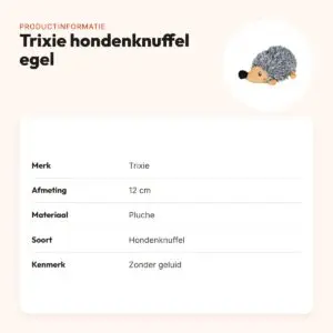 Trixie hondenknuffel egel pluche 12 cm – zonder geluid – productinformatie