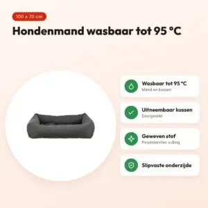 Trixie hondenmand Caliente donkergrijs 100 x 70 cm – wasbaar tot 95 °C – voordelen