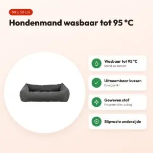 Trixie hondenmand Caliente donkergrijs 60 x 50 cm – wasbaar tot 95 °C – voordelen
