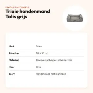 Trixie hondenmand Talis grijs 60 x 50 cm – geweven stof – productinformatie