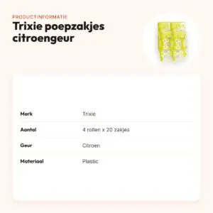 Trixie hondenpoepzakjes met citroengeur 4 x 20 stuks – productinformatie