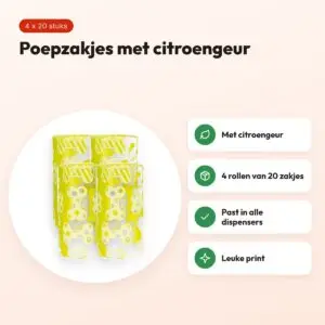 Trixie hondenpoepzakjes met citroengeur 4 x 20 stuks – voordelen