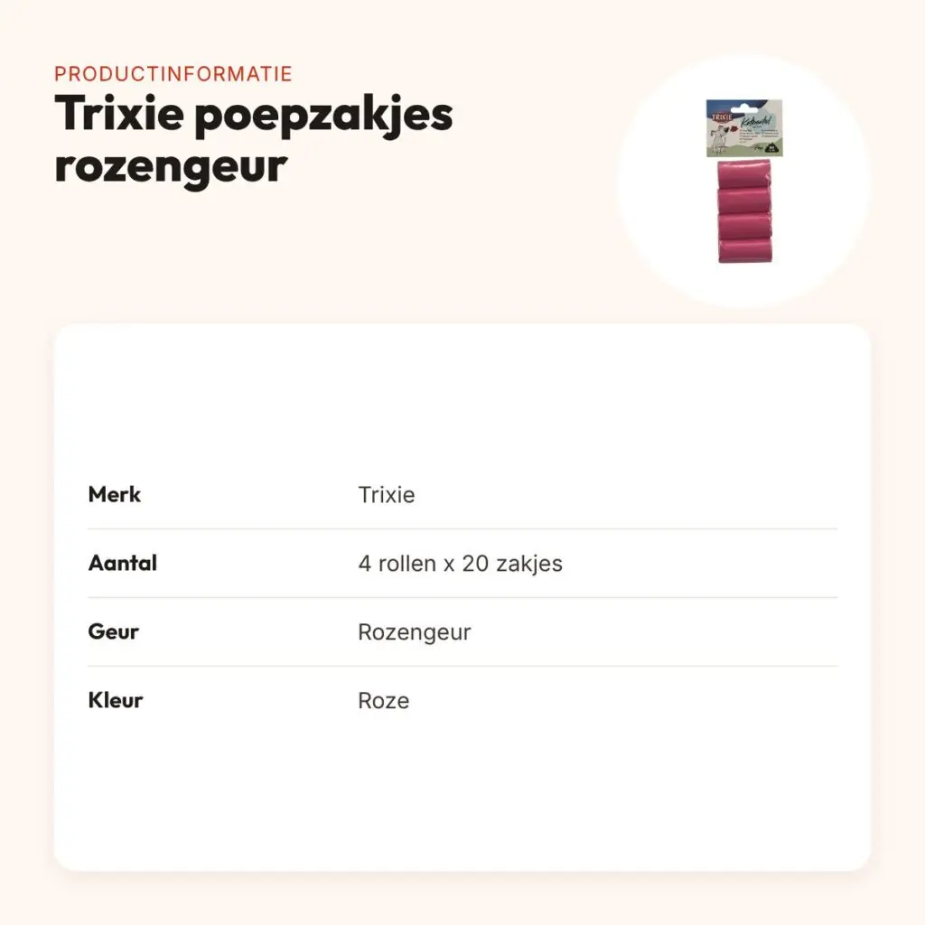 Trixie hondenpoepzakjes met rozengeur 4 x 20 stuks – productinformatie