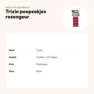 Trixie hondenpoepzakjes met rozengeur 4 x 20 stuks – productinformatie