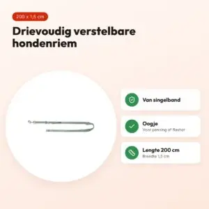 Trixie hondenriem Premium verstelbaar salie groen 200 x 1,5 cm – voordelen