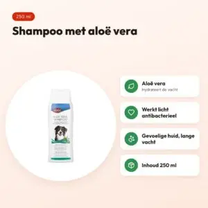 Trixie hondenshampoo aloë vera 250 ml – gevoelige huid en lange vacht – voordelen
