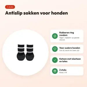 Trixie hondensokken anti-slip zwart S-M – 2 stuks, met rubberlaag – voordelen