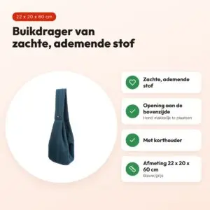 Trixie hondentas buikdrager Sling blauw/grijs 22 x 20 x 60 cm – voordelen