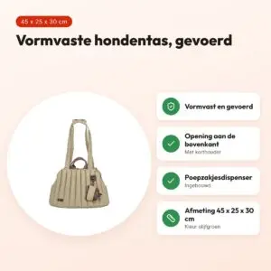 Trixie hondentas Sophie olijfgroen 45 x 25 x 30 cm – vormvast – voordelen
