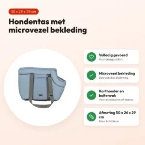 Trixie hondentas Victoria lichtblauw 50 x 26 x 29 cm – microvezel – voordelen