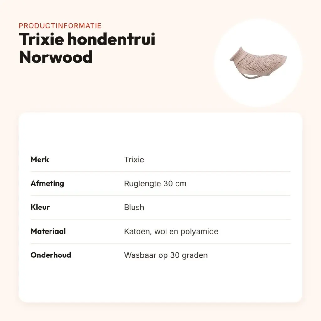 Trixie hondentrui Norwood blush 30 cm – katoen, wol en polyamide – productinformatie