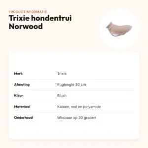 Trixie hondentrui Norwood blush 30 cm – katoen, wol en polyamide – productinformatie