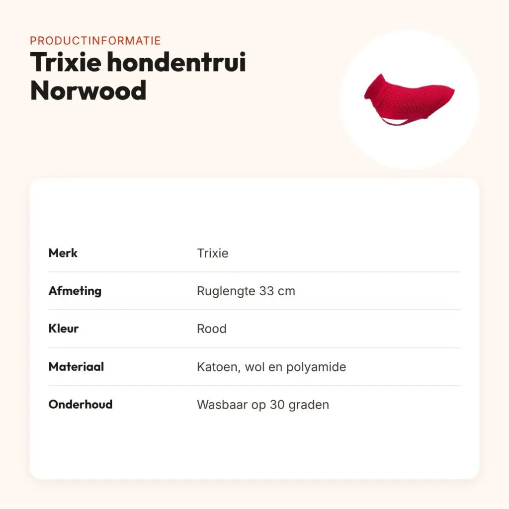 Trixie hondentrui Norwood rood 33 cm – katoen, wol en polyamide – productinformatie