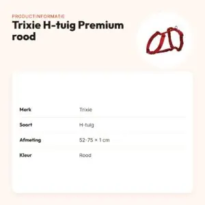 Trixie hondentuig H-tuig Premium rood 52-75 cm – nylon, verstelbaar – productinformatie