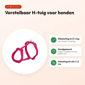 Trixie hondentuig Premium H-tuig fuchsia 42-60 x 1,5 cm – verstelbaar – voordelen