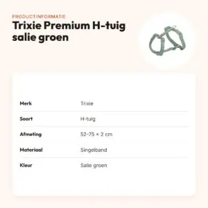 Trixie hondentuig Premium H-tuig salie groen 52-75 cm – singelband – productinformatie