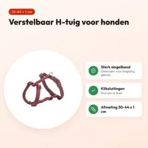 Trixie hondentuig Premium H-tuig sangria rood 30-44 cm – singelband – voordelen