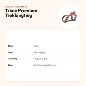 Trixie hondentuig Premium Trekking roest bruin/grafiet grijs 44-53 cm – productinformatie