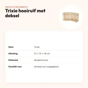Trixie hooiruif met deksel 37 x 13 x 19 cm – gevlamd hout – productinformatie
