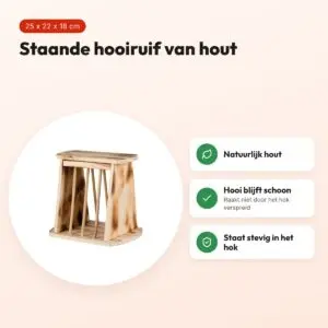 Trixie hooiruif staand 25 x 22 x 18 cm – natuurlijk hout – voordelen