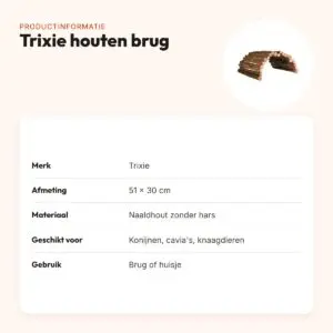 Trixie houten brug 51 x 30 cm – brug of huisje voor knaagdieren – productinformatie