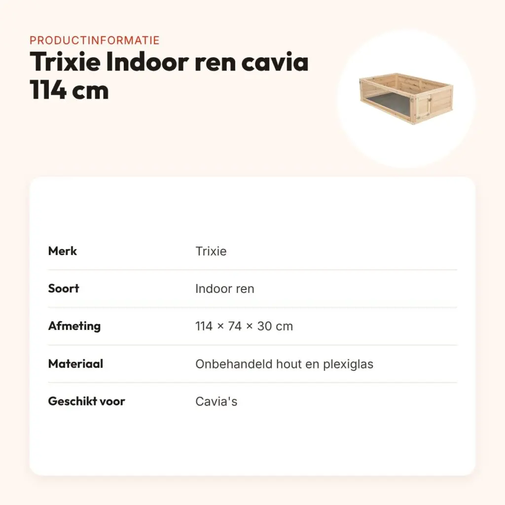 Trixie Indoor ren cavia hout/plexiglas 114 x 74 x 30 cm – productinformatie