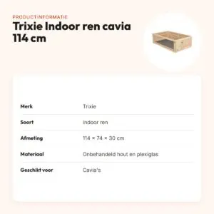Trixie Indoor ren cavia hout/plexiglas 114 x 74 x 30 cm – productinformatie