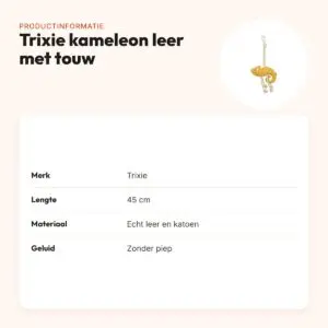 Trixie kameleon leer met touw 45 cm – hondenspeeltje zonder piep – productinformatie