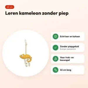 Trixie kameleon leer met touw 45 cm – hondenspeeltje zonder piep – voordelen
