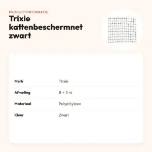 Trixie kattenbeschermnet zwart 6 x 3 m – UV- en vochtbestendig – productinformatie