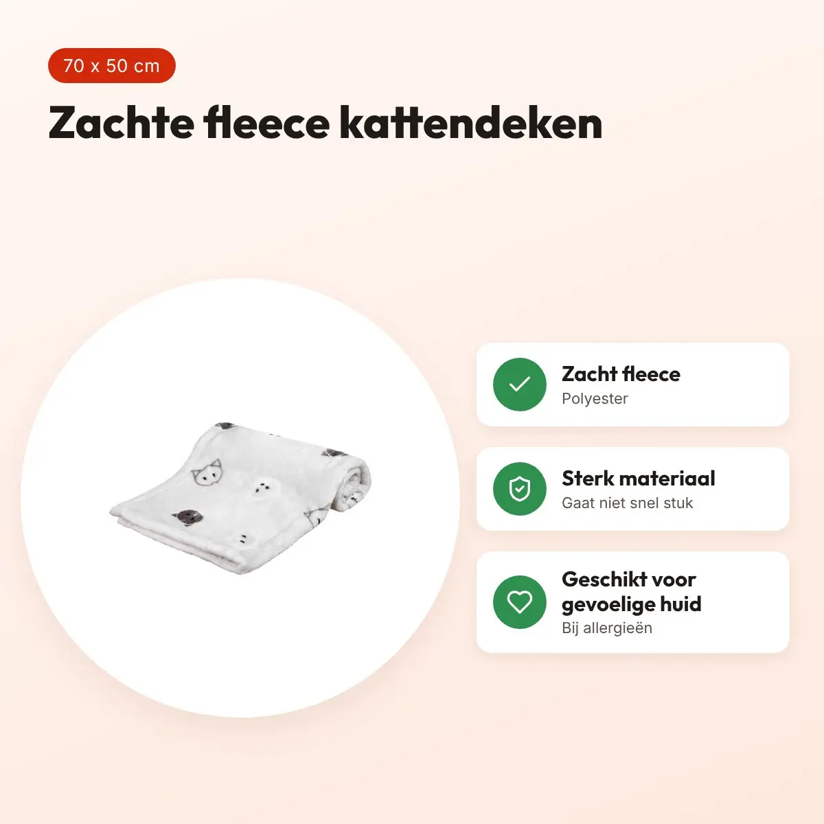 Trixie kattendeken Mimi softpluche lichtgrijs 70 x 50 cm – voordelen