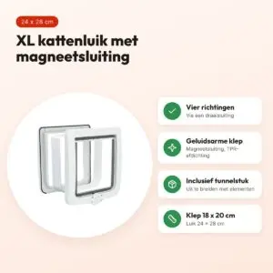 Trixie kattenluik XL 4-weg 24 x 28 cm – met magneetsluiting – voordelen
