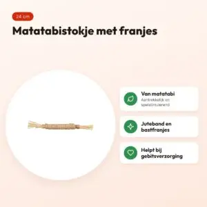 Trixie kattenspeelgoed matatabi stokje met franjes 24 cm – voordelen