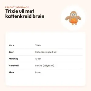 Trixie kattenspeeltje uil pluche met kattenkruid bruin 10 cm – productinformatie