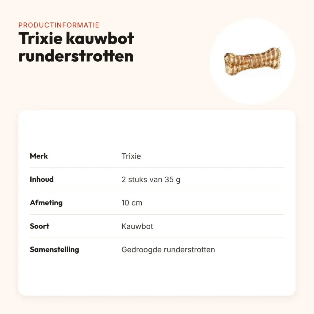 Trixie kauwbot runderstrotten 10 cm – 2 stuks van 35 g – productinformatie