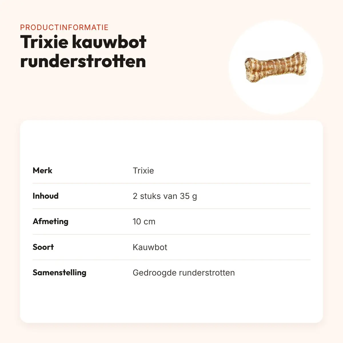 Trixie kauwbot runderstrotten 10 cm – 2 stuks van 35 g – productinformatie
