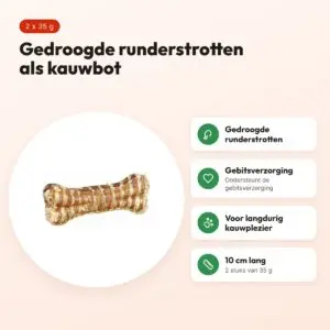 Trixie kauwbot runderstrotten 10 cm – 2 stuks van 35 g – voordelen