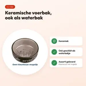 Trixie keramische voerbak kat Thanks for Service ø 15 cm 0,3 liter – voordelen