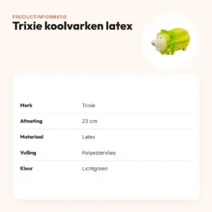 Trixie koolvarken latex lichtgroen 23 cm – hondenspeeltje met geluid – productinformatie