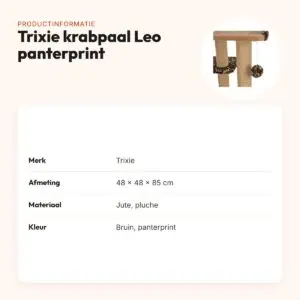 Trixie krabpaal Leo panterprint bruin 48 x 48 x 85 cm – met boog – productinformatie